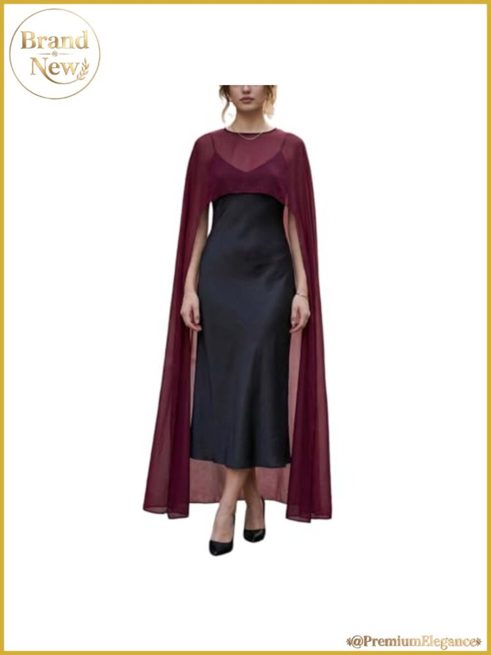 Women Chiffon Sheer Poncho Top Capelet Mesh Wrap Cover Up Boat Neck Bat Sleeve